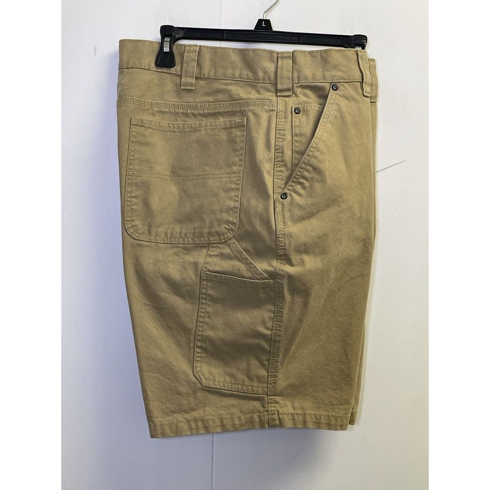 Red Head Carpenter Shorts Mens 40X9 Tan Beige Cotton Canvas Workwear Pockets